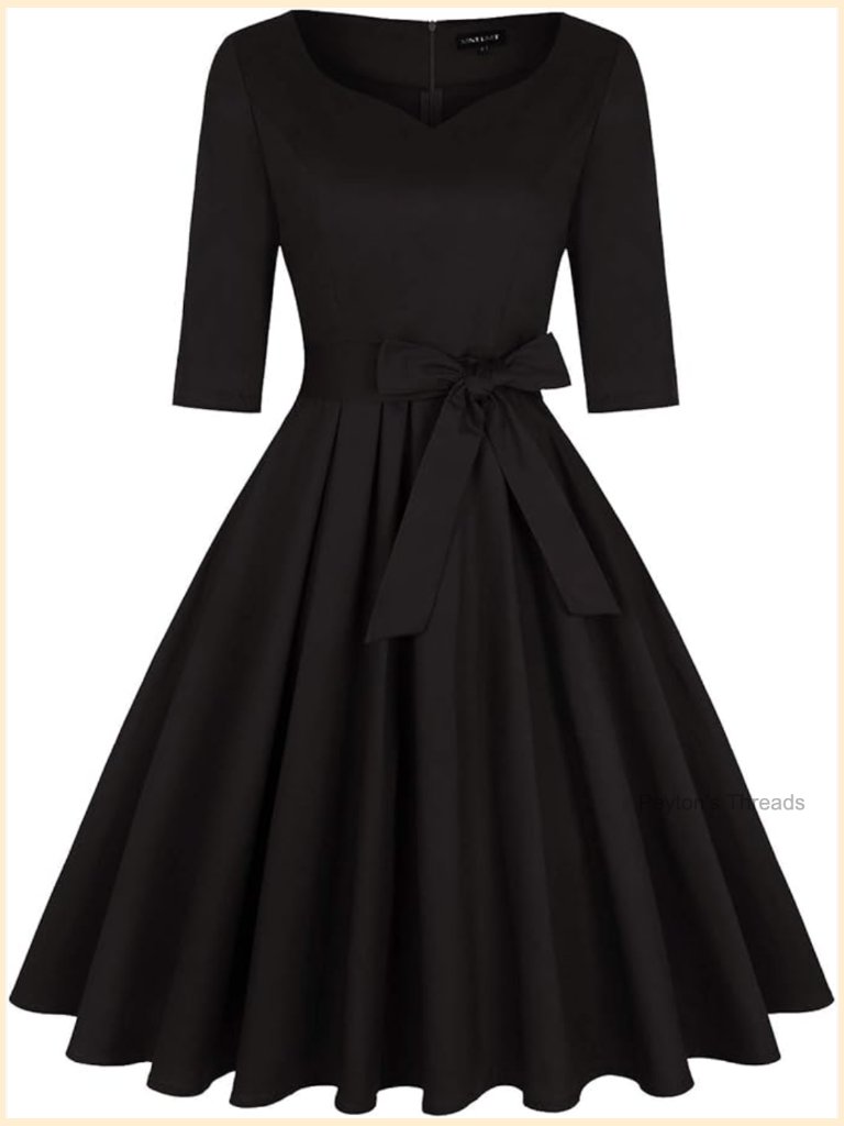 1950s Retro Vintage Sweetheart Cocktail Dress With Pockets